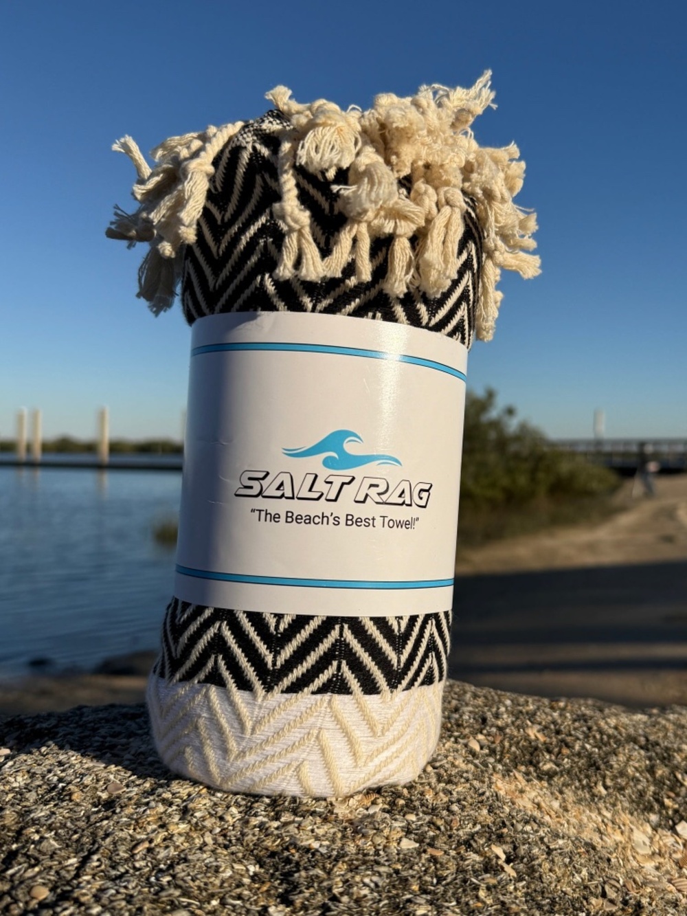 Royal Rag Black — Salt Rag™ Sand-Resistant Turkish Beach Towel